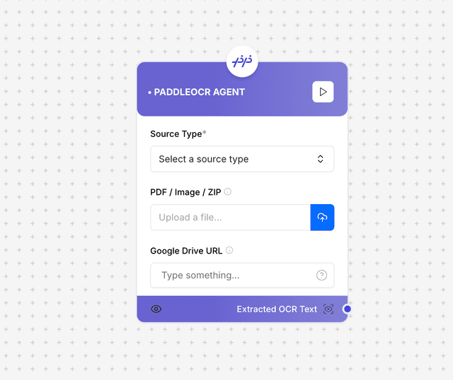 PaddleOCR Agent interface and configuration